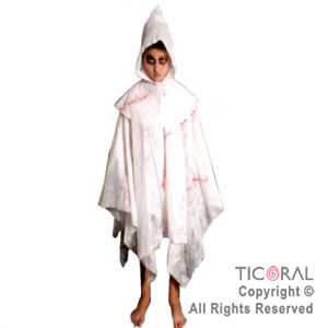 DISFRAZ TUNICA BLANCA CON CAPUCHA SANGRIENTA NI�O CR x 1